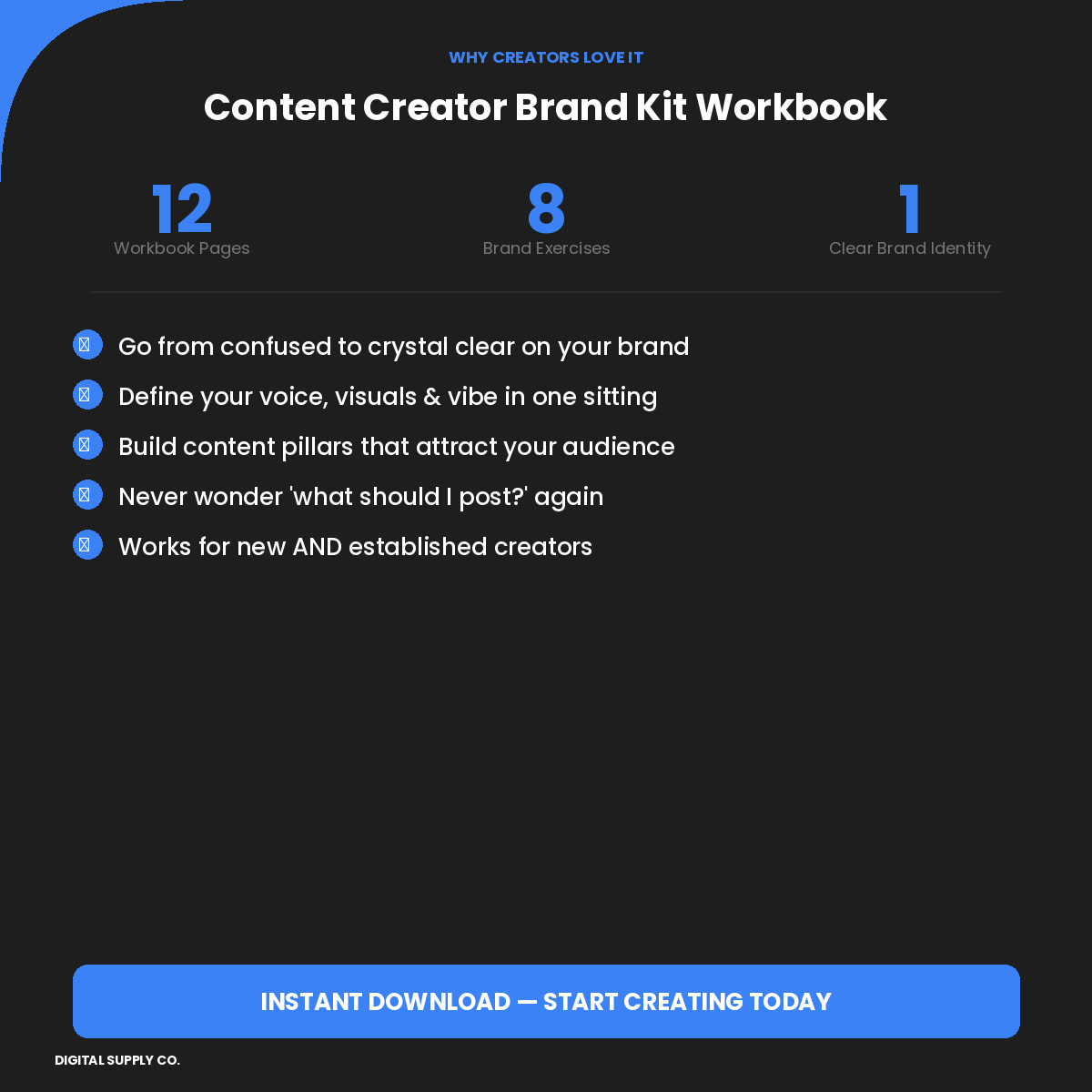 Content Creator Brand Kit Workbook — Define Your Brand, Own Your Niche