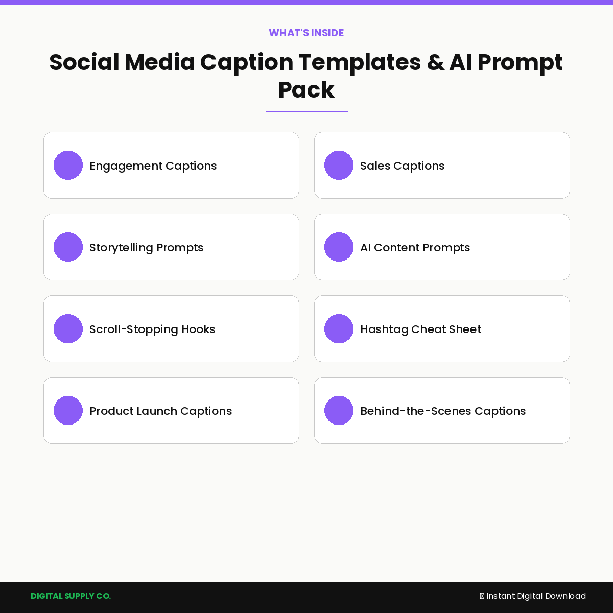 Social Media Caption Templates & AI Prompt Pack for Creators