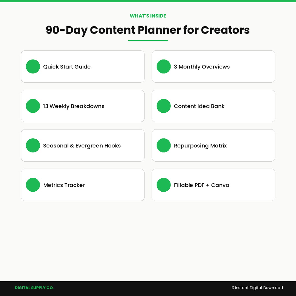 90-Day Content Planner for Creators