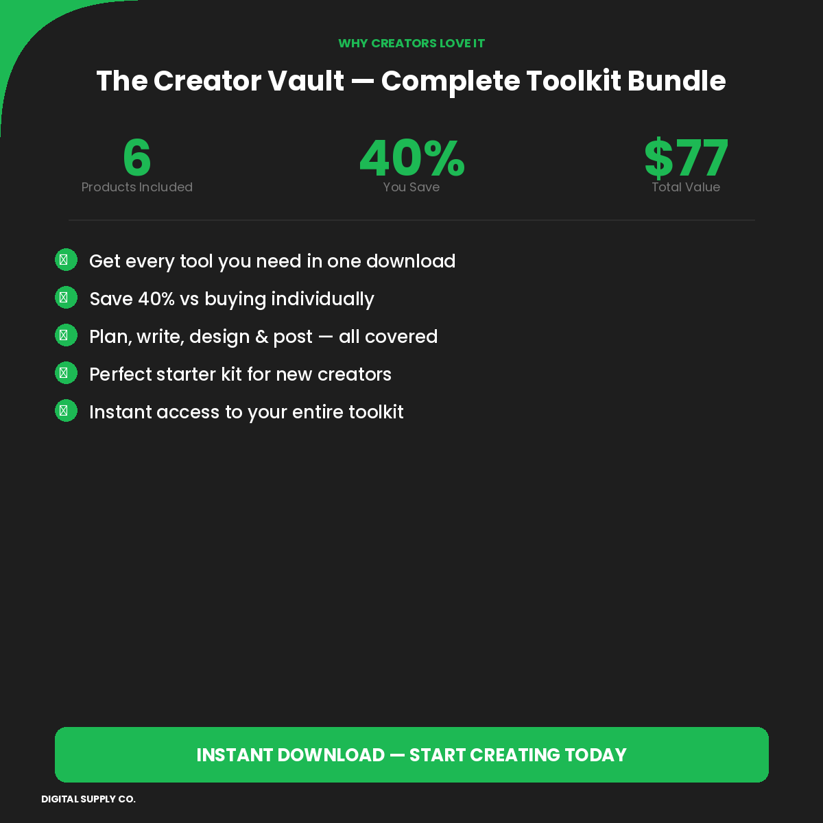 The Creator Vault — Complete Content Toolkit Bundle (Save 40%)