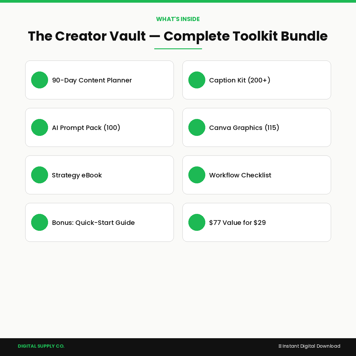 The Creator Vault — Complete Content Toolkit Bundle (Save 40%)