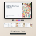 90-Day Content Planner for Creators - Digital Download with Monthly, Weekly & Daily Planning Spreads, Content Idea Bank, and Repurposing Matrix