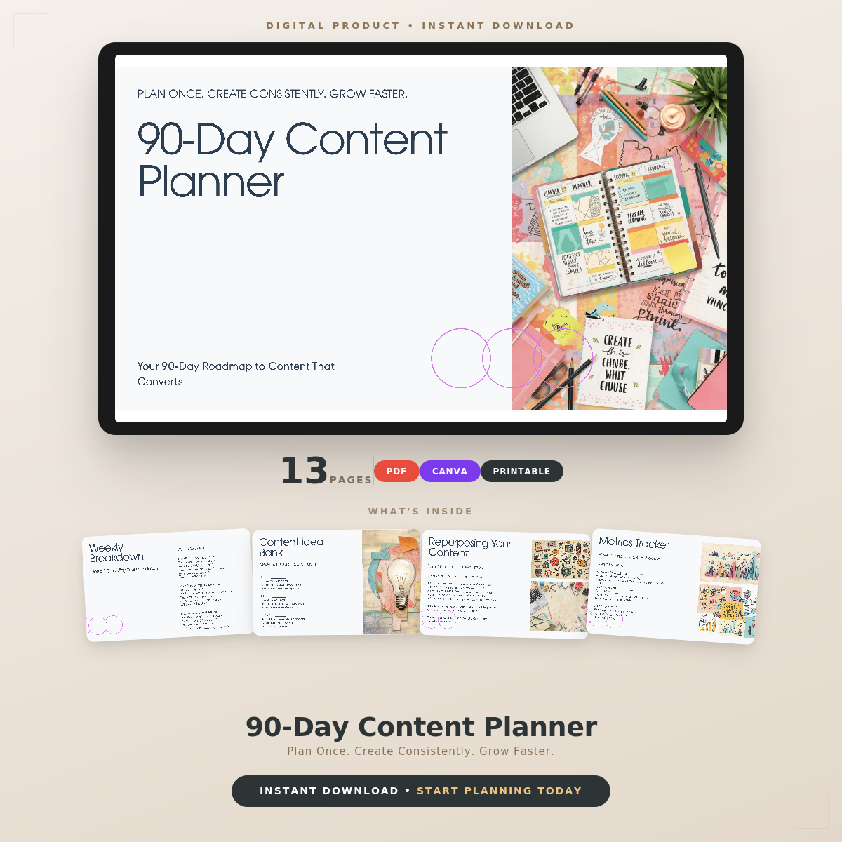 90-Day Content Planner for Creators