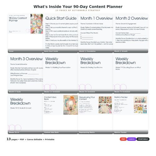 90-Day Content Planner for Creators